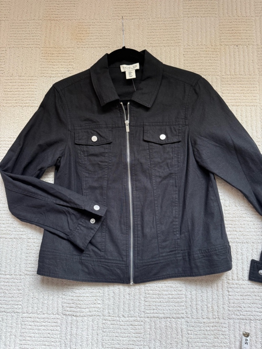 Rachel Zoe Black Zip-Front Jacket